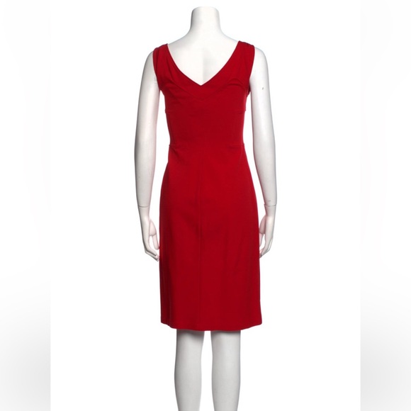 Red Diane Von Furstenberg Duke Knee-Length V-Neck Dress - Picture 4 of 5